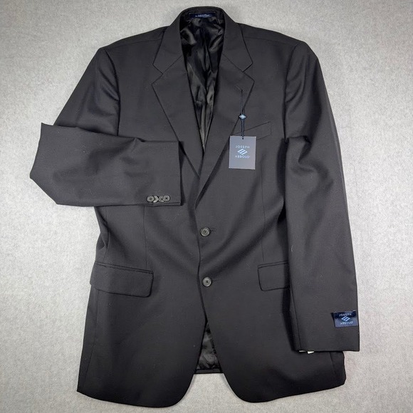Joseph Abboud Suit Jacket Blazer Mens 42L Black 100% Wool SignatureMadison